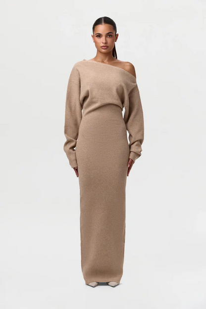 Knit Off-Shoulder Maxi