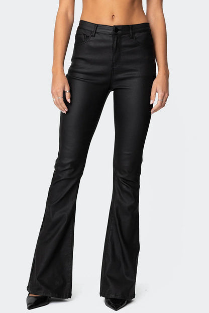 Hot Leather Look Flares