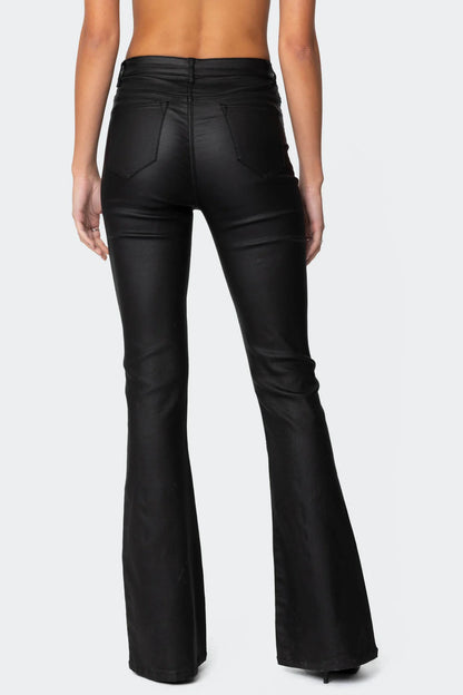 Hot Leather Look Flares