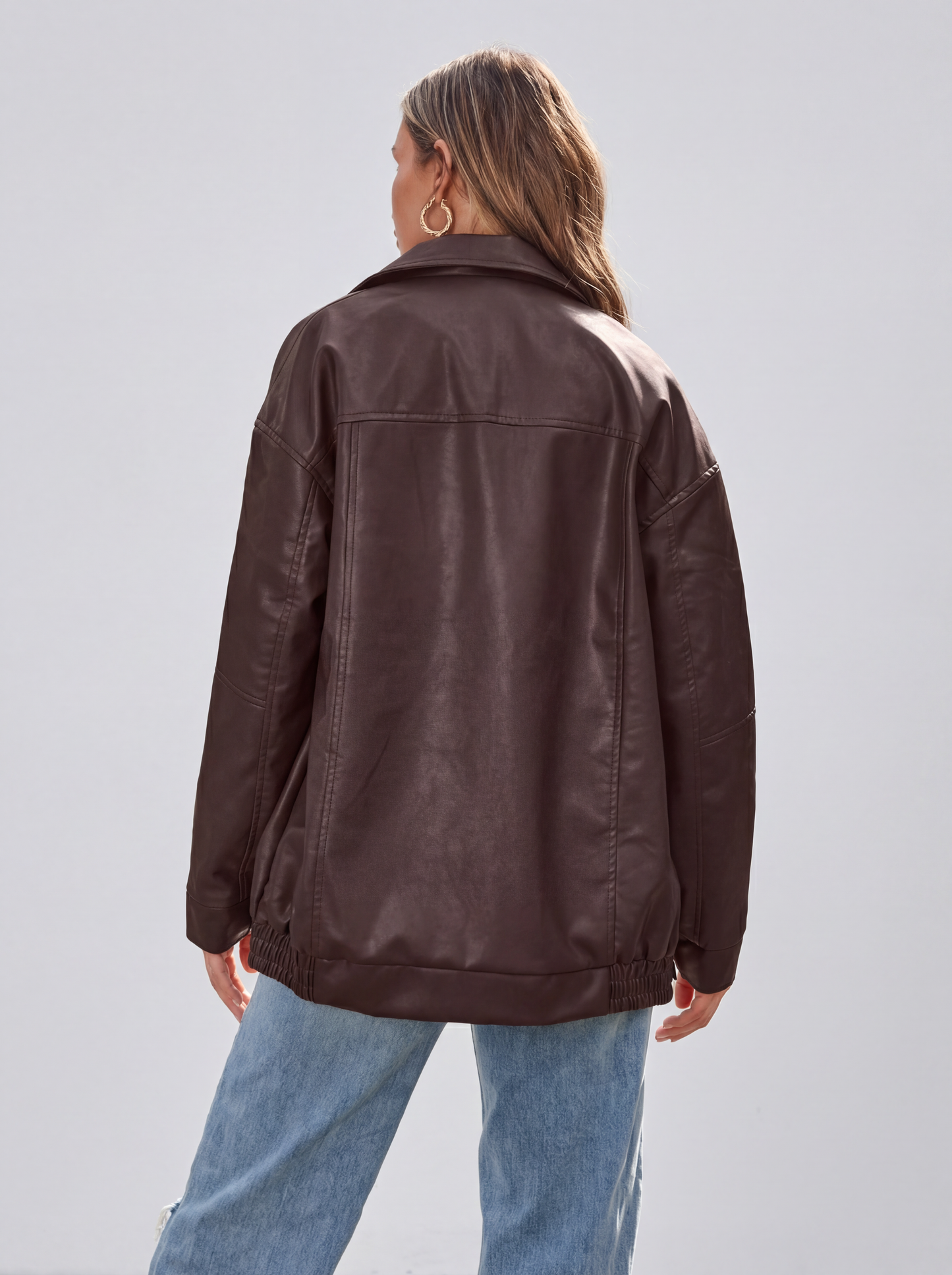 Oversized Faux Leather Jacket